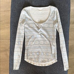 Forever 21 Tan and Gray Fitted Ribbed Blouse